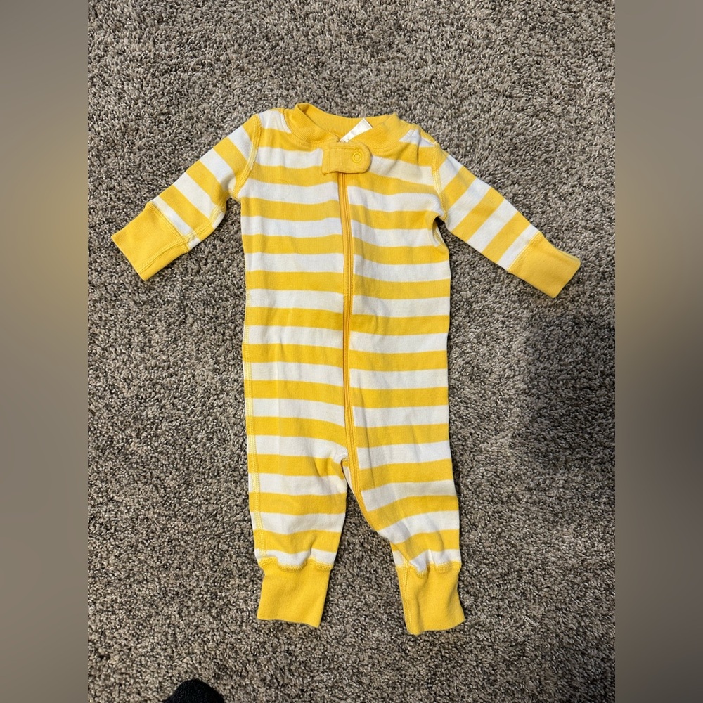 Yellow and White Striped Hanna Anderson Pajamas